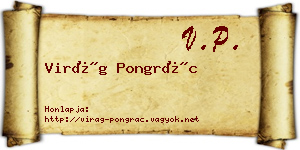 Virág Pongrác névjegykártya